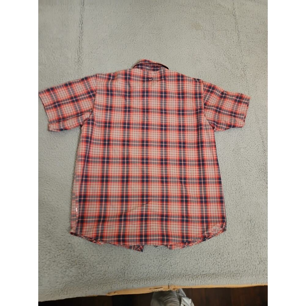 Magellan Shirt Mens LARGE Red Plaid Loose Wicking Short Sleeve Vented - Picture 6 of 9